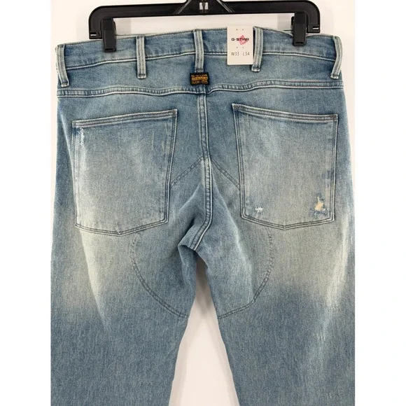 G-Star Raw 5620 3D Skinny Mens Distressed Jeans W33 L34 Bright Saigon Blue NEW